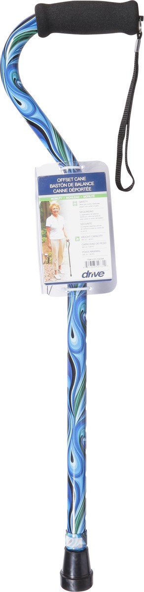 slide 8 of 9, Drive Medical Foam Grip Offset Handle Walking Cane, Swirl, 1 ct