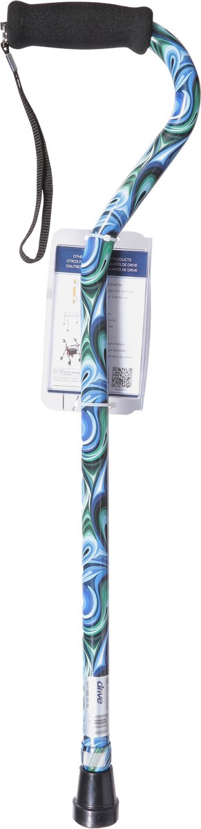 slide 7 of 9, Drive Medical Foam Grip Offset Handle Walking Cane, Swirl, 1 ct