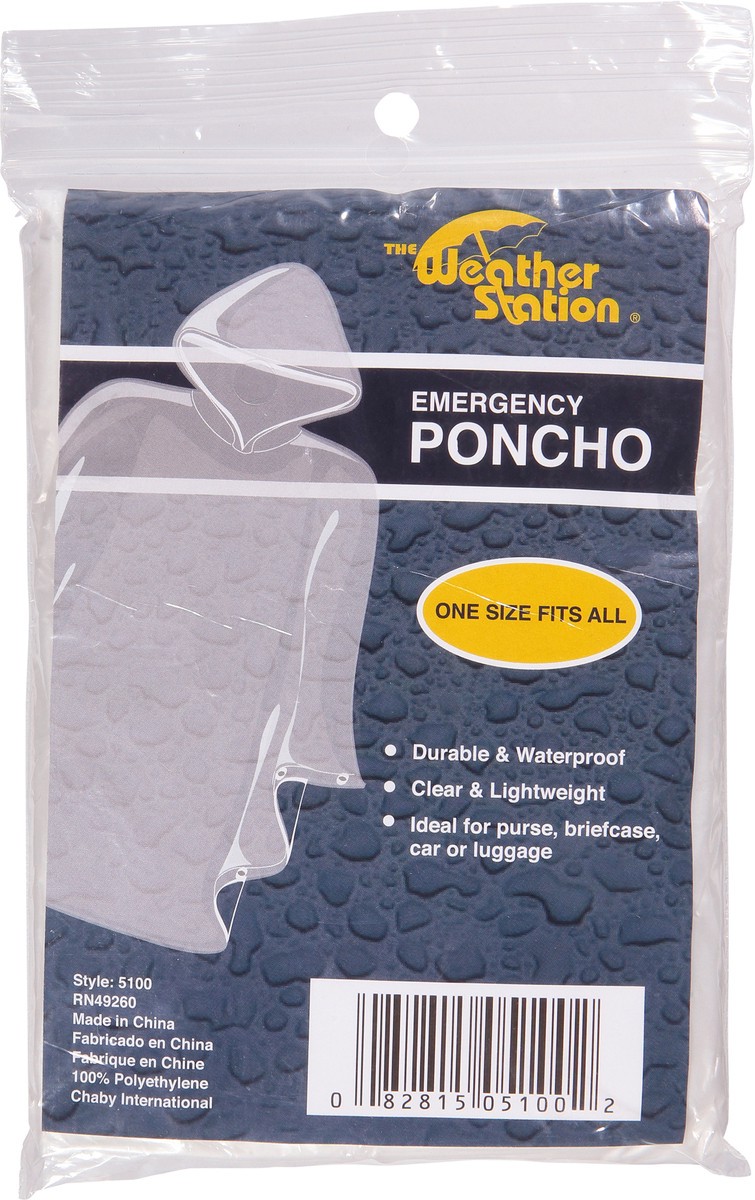 slide 8 of 9, The Weather Station Emergency Poncho One Size Fits All, 1 ct