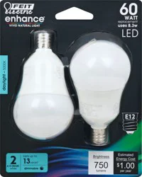 Feit Electric Enhance LED 8.3 Watts Daylight Light Bulbs - 2 ea