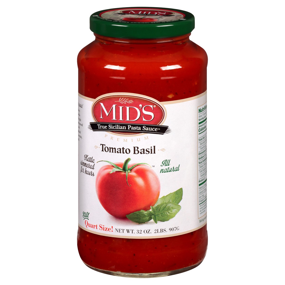 slide 7 of 12, Mid's Quart Size Tomato Basil Pasta Sauce 32 oz, 32 oz