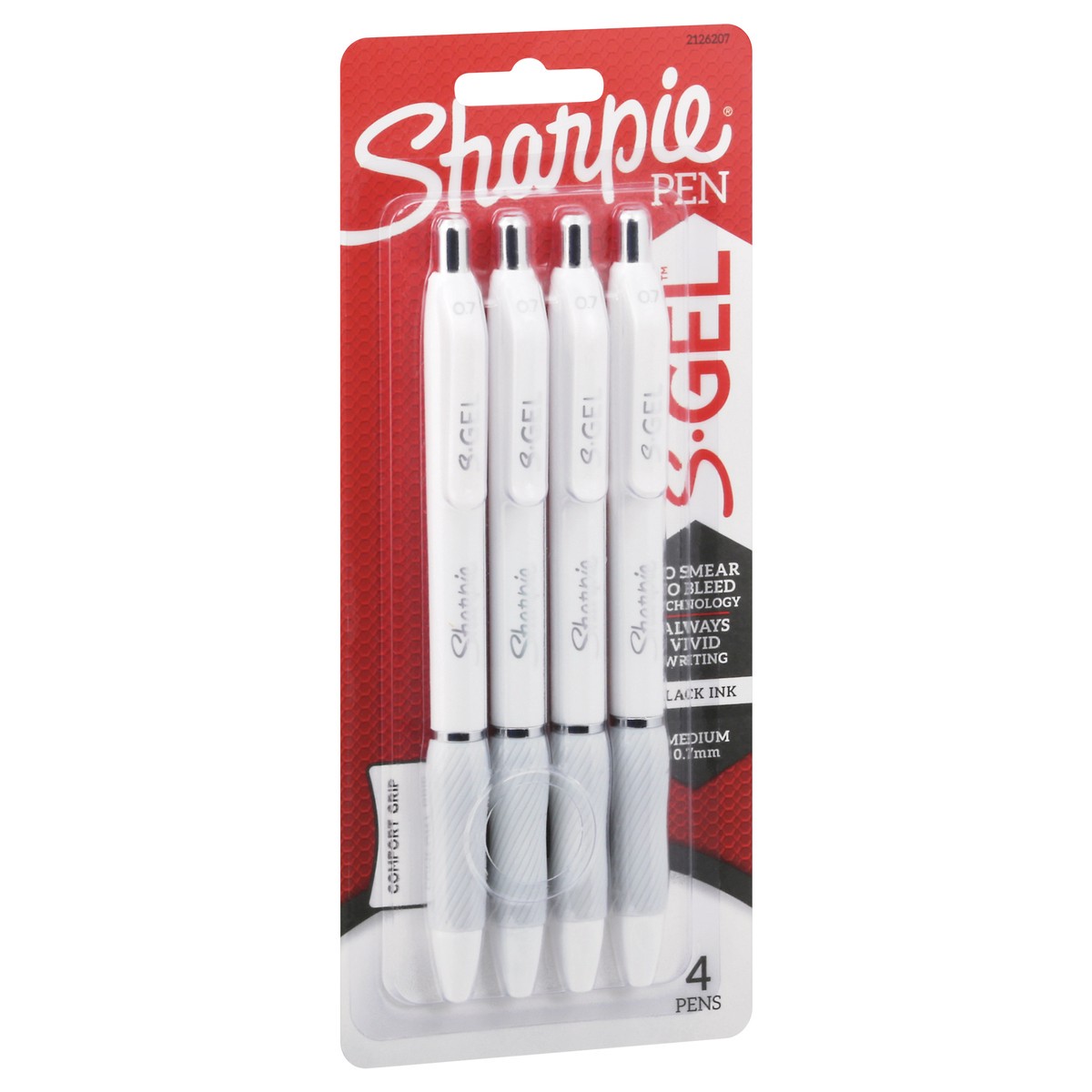 slide 2 of 9, Sharpie S.Gel 0.7 mm Medium Black Ink Comfort Grip Pens 4 ea, 4 ct