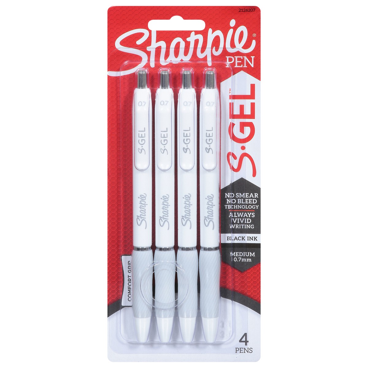 slide 1 of 9, Sharpie S.Gel 0.7 mm Medium Black Ink Comfort Grip Pens 4 ea, 4 ct