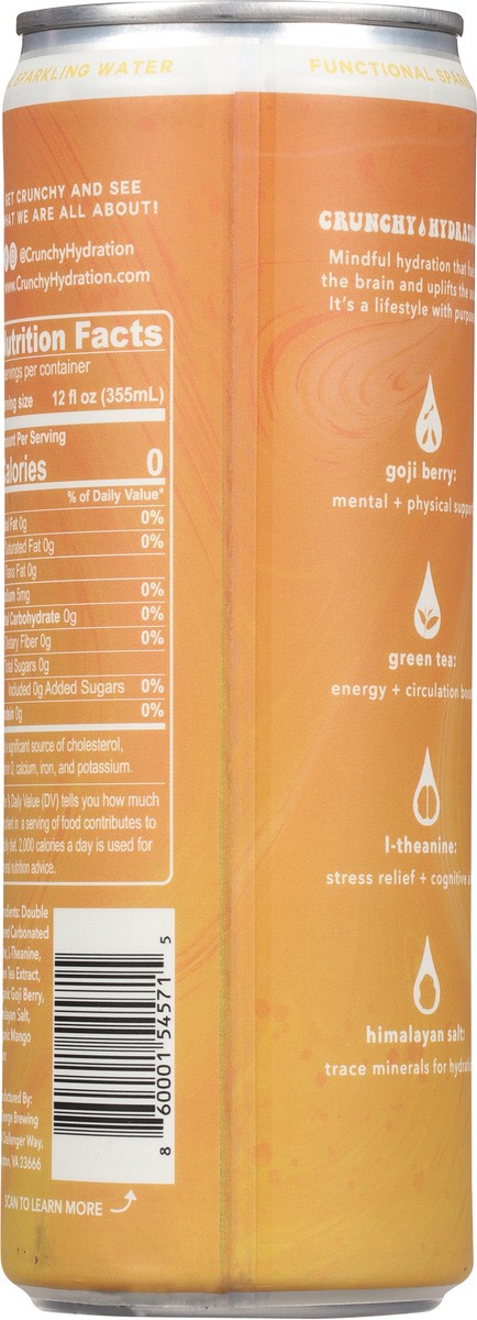 slide 11 of 13, Crunchy Hydration Functional Energize Mango Sparkling Water 12 fl oz, 12 fl oz