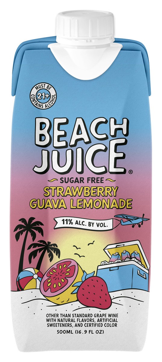 slide 3 of 3, Beach Juice Strawberry Guava Lemonade, 500 ml