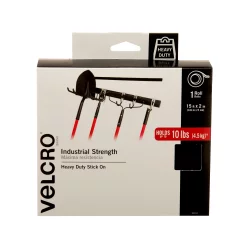 VELCRO Brand Velcro Industrial Strength Heavy Duty Stick On Roll - Black
