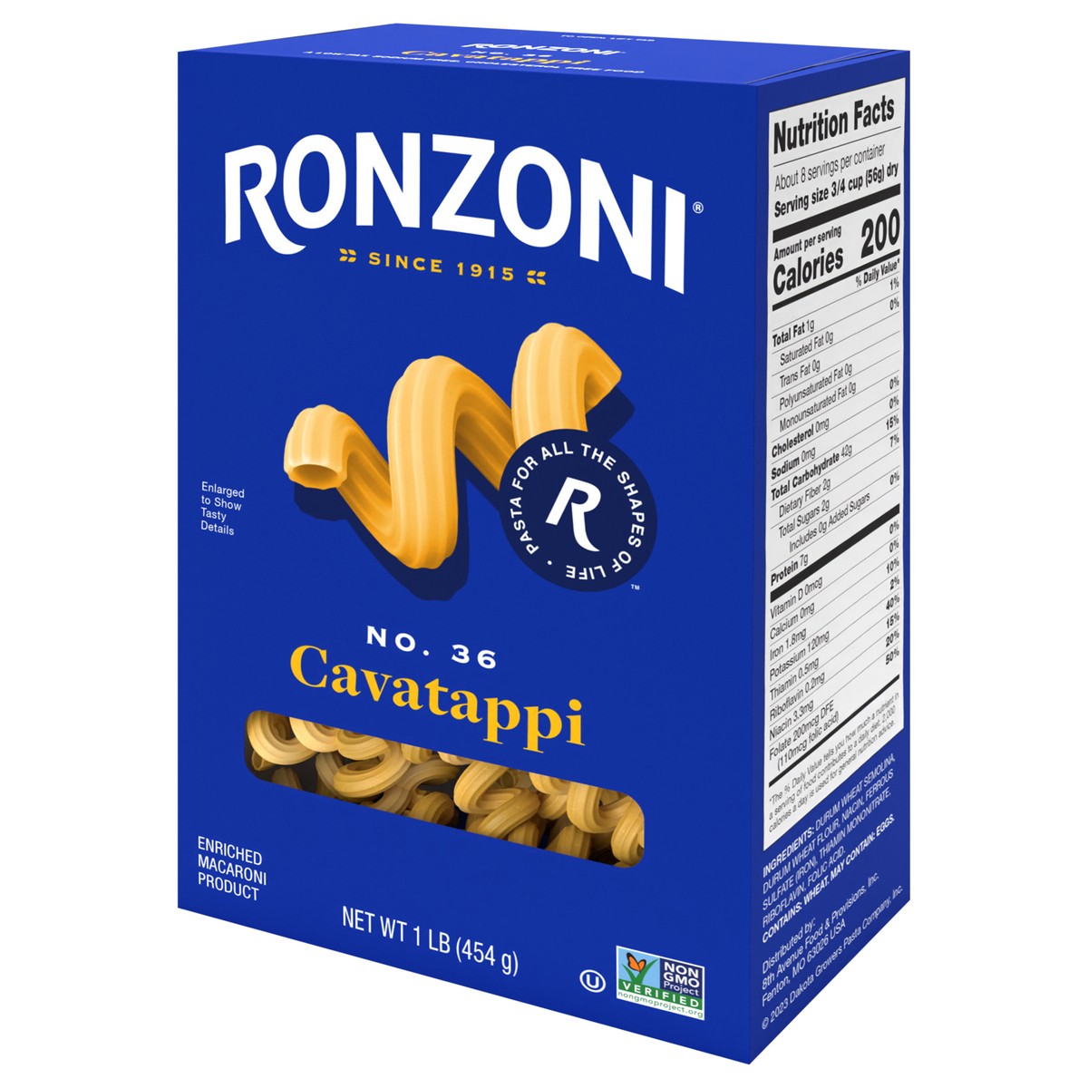 slide 3 of 9, Ronzoni Cavatappi, 16 oz, Tubular Corkscrew, Non-GMO Spiral Pasta, 1 lb