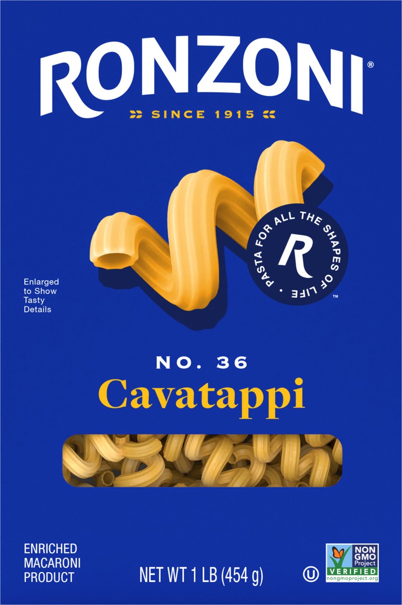 slide 6 of 9, Ronzoni Cavatappi, 16 oz, Tubular Corkscrew, Non-GMO Spiral Pasta, 1 lb