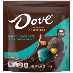 DOVE PROMISES Dark Chocolate & Sea Salted Caramel Candy, 6.74 Oz Bag