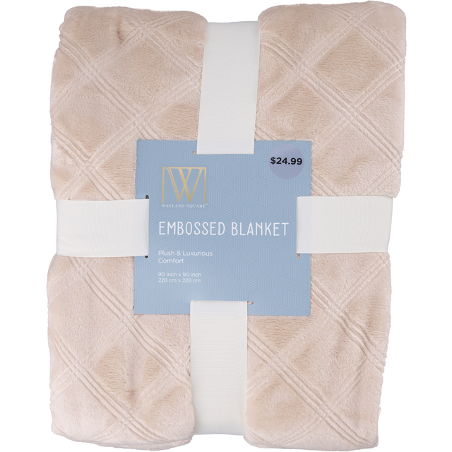 slide 1 of 1, Fall Fest Embossed Flannel Blanket, Blue, 1 ct