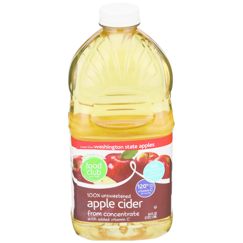 slide 1 of 1, Food Club 100% Apple Cider From Concentrate, 64 fl oz