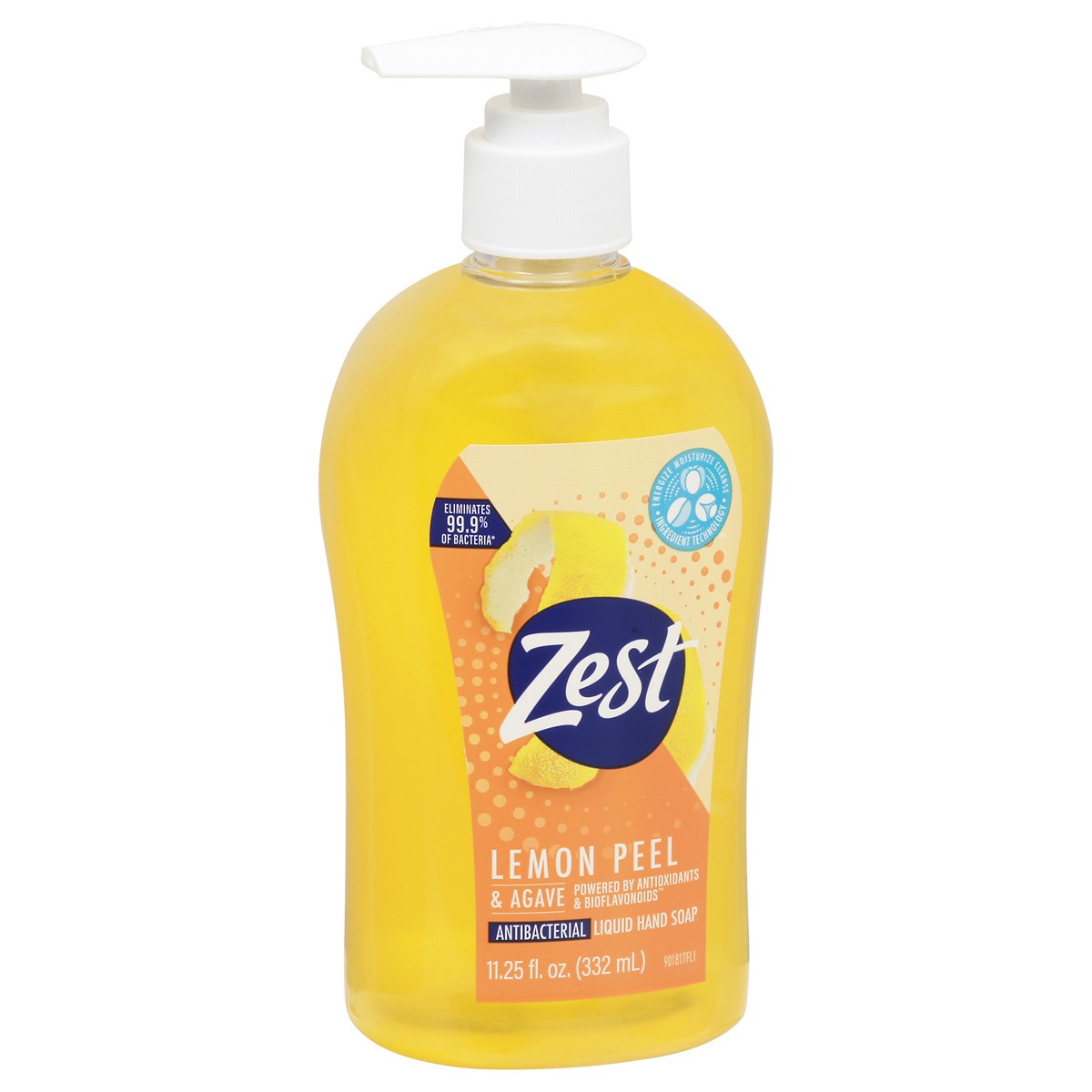 slide 2 of 10, Zest Antibacterial Lemon Peel & Agave Liquid Hand Soap 11.25 fl oz, 11.25 oz