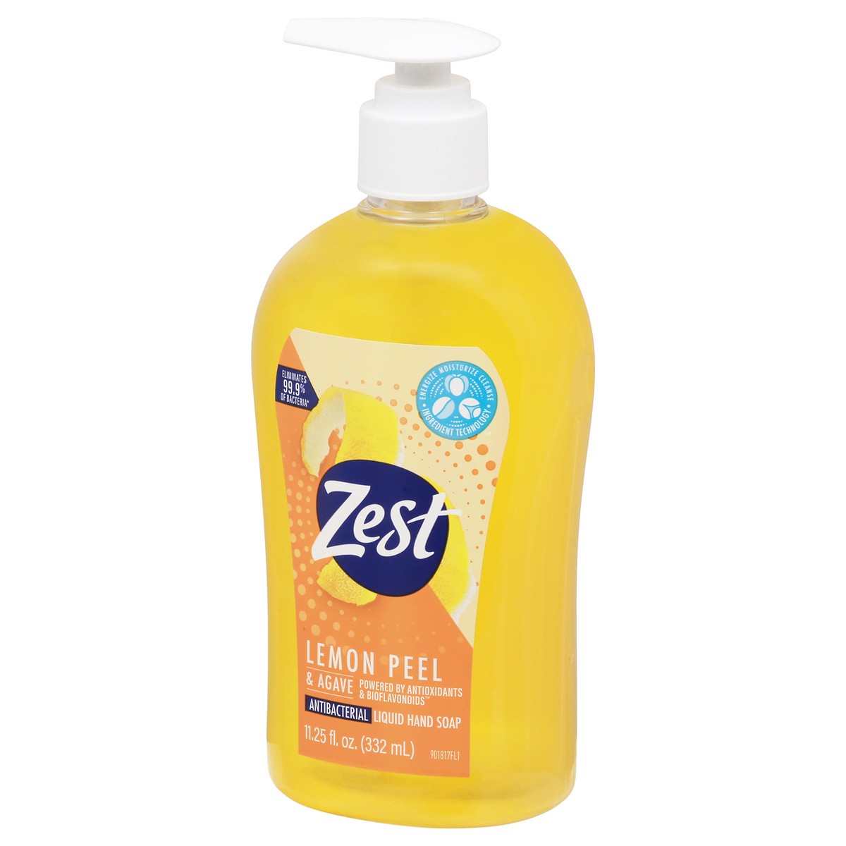 slide 3 of 10, Zest Antibacterial Lemon Peel & Agave Liquid Hand Soap 11.25 fl oz, 11.25 oz