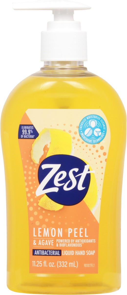 slide 8 of 10, Zest Antibacterial Lemon Peel & Agave Liquid Hand Soap 11.25 fl oz, 11.25 oz