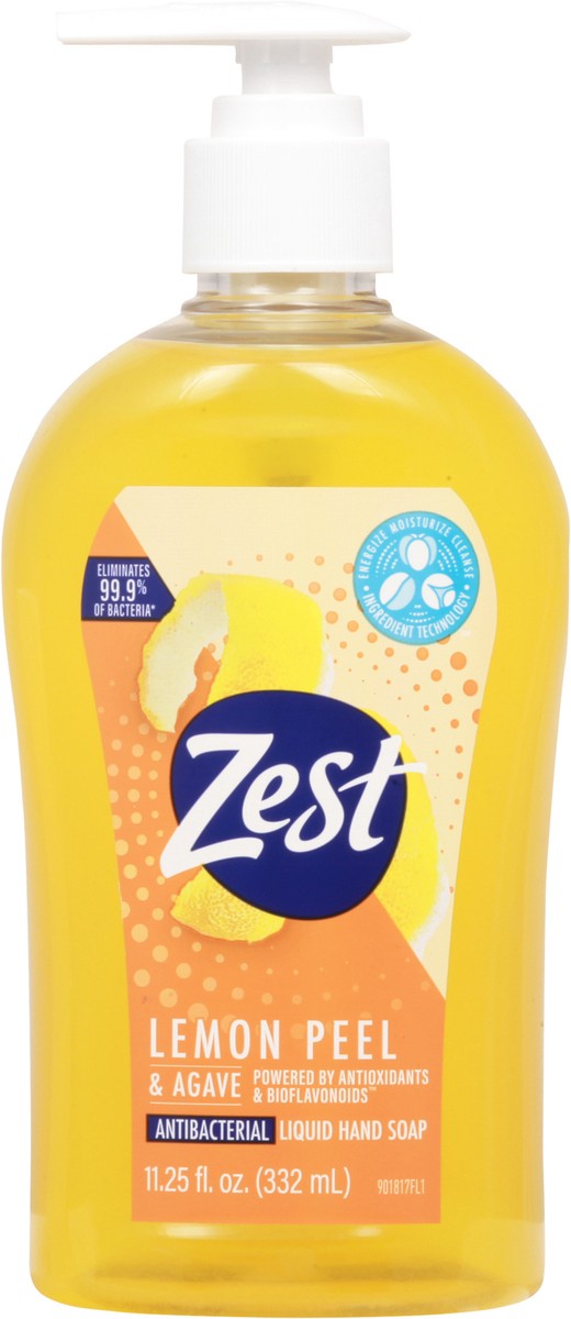 slide 1 of 10, Zest Antibacterial Lemon Peel & Agave Liquid Hand Soap 11.25 fl oz, 11.25 oz