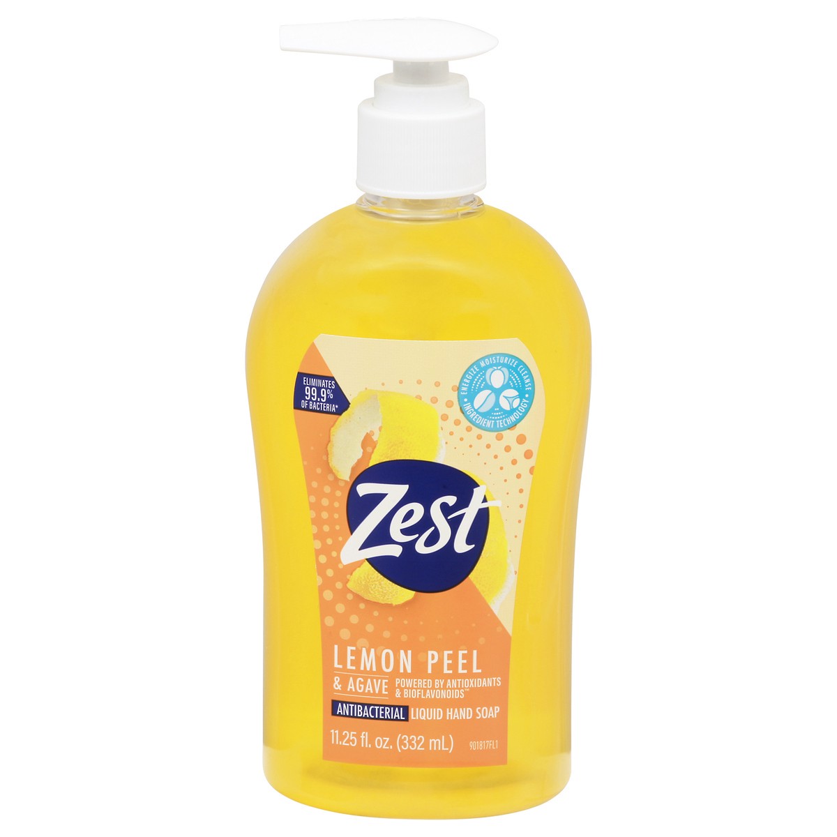 slide 1 of 10, Zest Antibacterial Lemon Peel & Agave Liquid Hand Soap 11.25 fl oz, 11.25 oz