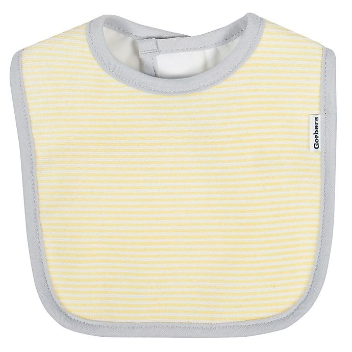 slide 3 of 4, Gerber Terry Blend Lamb Bibs - Grey/Yellow, 3 ct