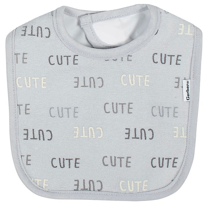 slide 4 of 4, Gerber Terry Blend Lamb Bibs - Grey/Yellow, 3 ct