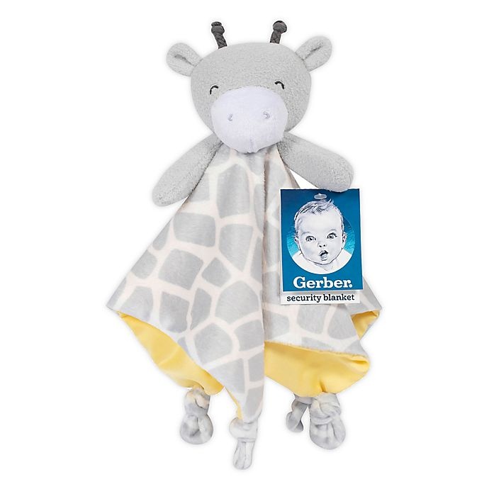 slide 1 of 1, Gerber Giraffe Plush Velboa Security Blanket - Grey, 1 ct