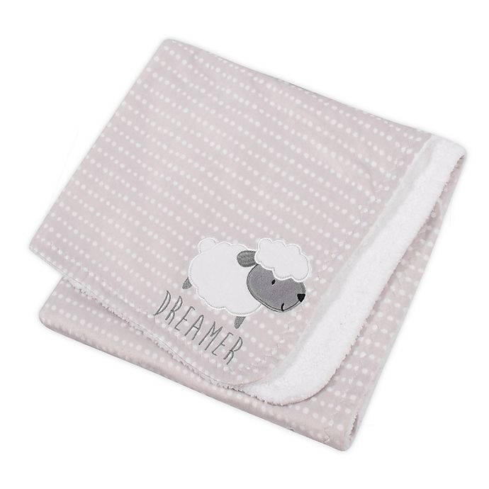 slide 1 of 3, Gerber Lamb Appliqued Plush Blanket - Grey, 1 ct