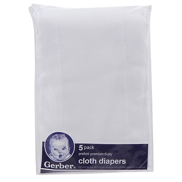 slide 3 of 3, Gerber Gauze Prefolded Cotton Diapers, 5 ct