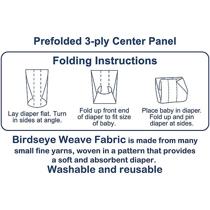 slide 2 of 5, Gerber Birdseye Prefold Cloth Diaper - White, 10 ct