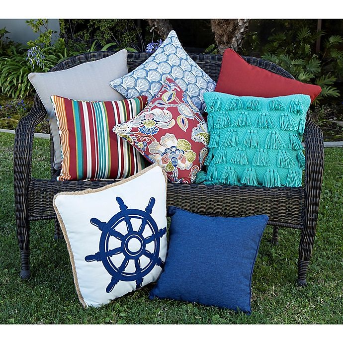 slide 3 of 3, Destination Summer Medford Solid Square Outdoor Square Throw Pillow - Flax, 19 in