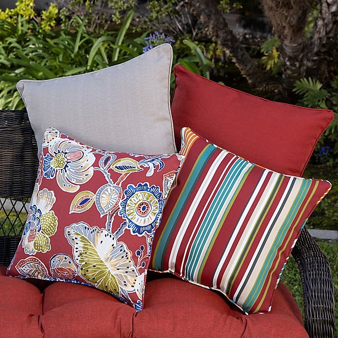 slide 2 of 3, Destination Summer Floral Square Indoor/Outdoor Throw Pillow - Spice, 17 in