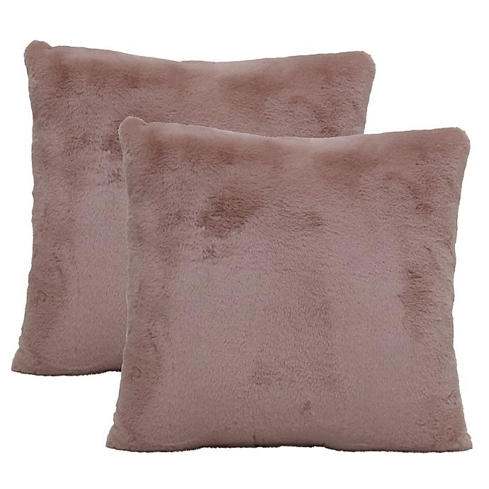 slide 1 of 1, Wamsutta Faux Fur Square Throw Pillows - Blush, 2 ct