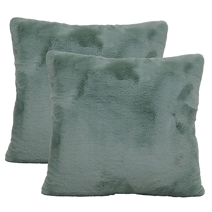 slide 1 of 1, Wamsutta Faux Fur Square Throw Pillows - Jadeite, 2 ct
