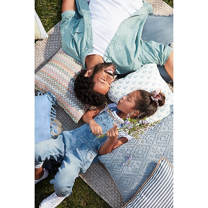 slide 2 of 3, Bee & Willow Home Runway Stripe Braided Square Indoor/Outdoor Throw Pillow - Blue, 1 ct