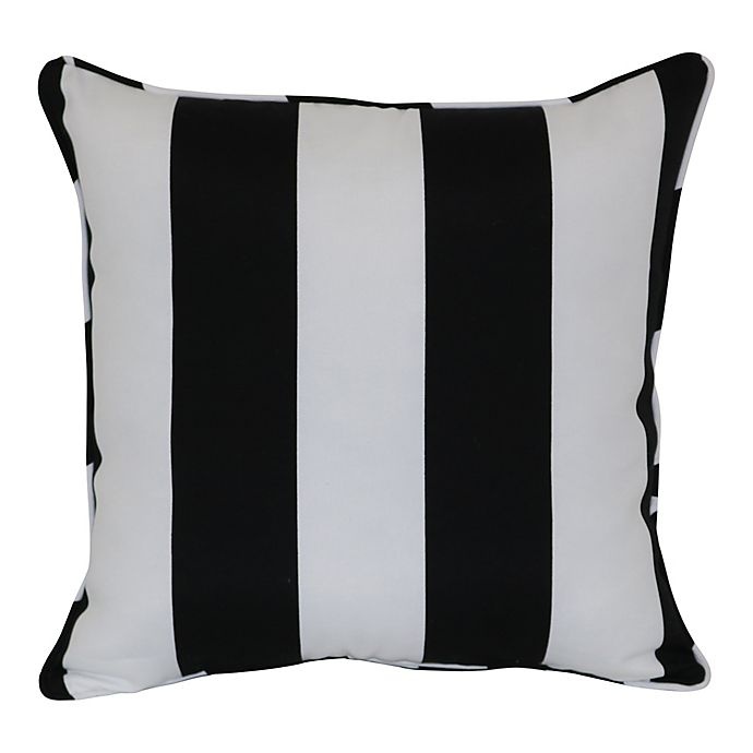 slide 1 of 1, W Home Cabana Stripe Square Indoor/Outdoor Throw Pillow - Black/White, 1 ct