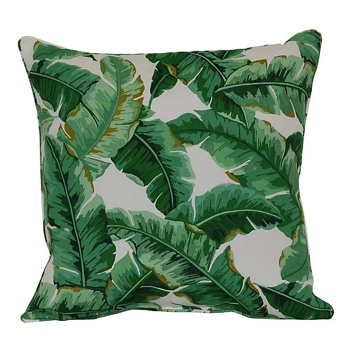 slide 1 of 8, W Home Marcony Palm Print Square Indoor/Outdoor Throw Pillow - Green/White, 1 ct