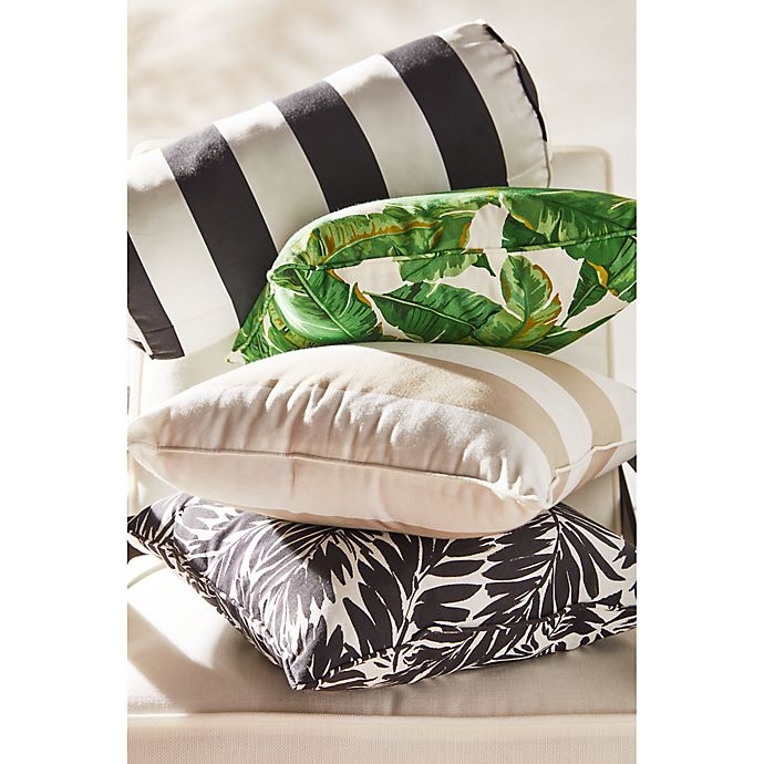 slide 3 of 4, W Home Palm Print Square Indoor/Outdoor Throw Pillow - Black/White, 1 ct