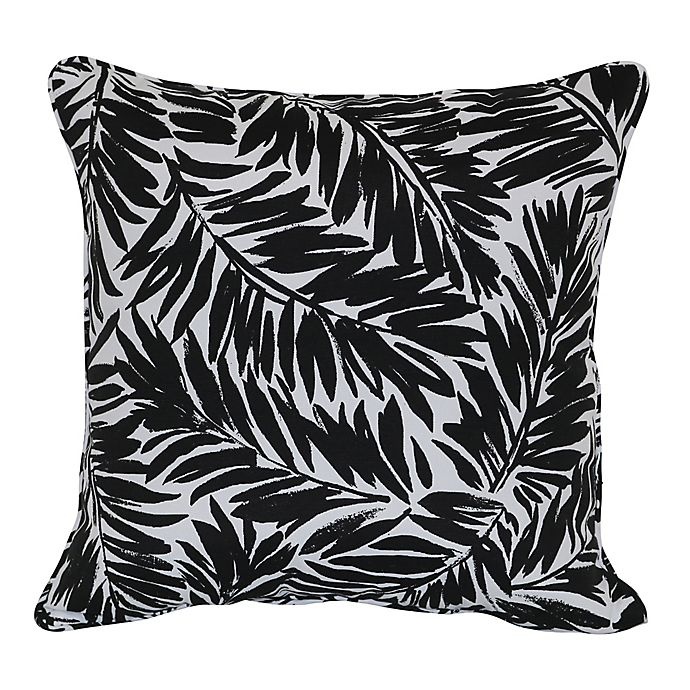 slide 1 of 4, W Home Palm Print Square Indoor/Outdoor Throw Pillow - Black/White, 1 ct