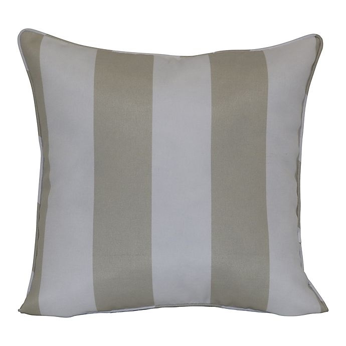 slide 1 of 4, W Home Cabana Stripe Square Indoor/Outdoor Throw Pillow - Tan/White, 1 ct