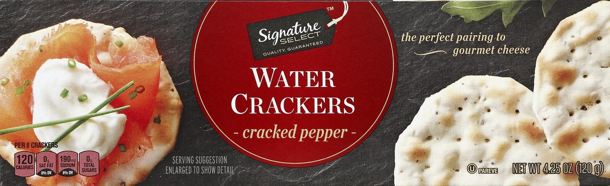 slide 4 of 4, Signature Select Cracked Pepper Water Crackers 4.25 oz, 4.25 oz