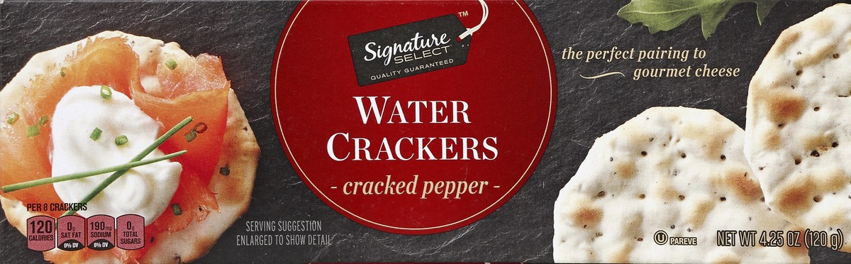 slide 2 of 4, Signature Select Cracked Pepper Water Crackers 4.25 oz, 4.25 oz