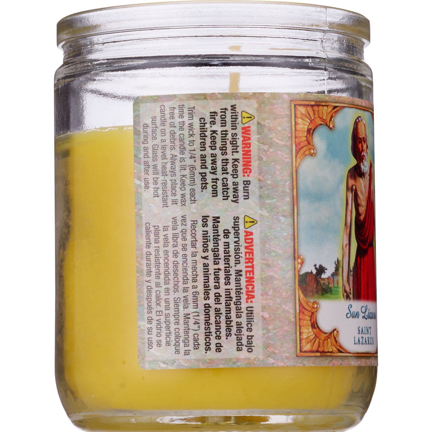 slide 3 of 4, PRAYER CANDLE Star Novena Candle 3.25" Jar Yellow "San Lazaro", 1 ct