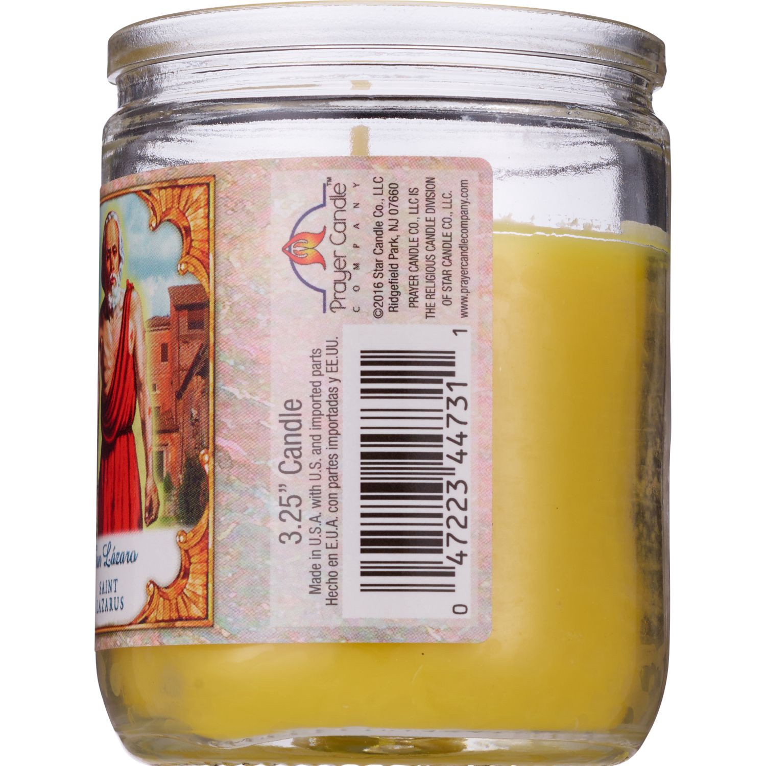 slide 2 of 4, PRAYER CANDLE Star Novena Candle 3.25" Jar Yellow "San Lazaro", 1 ct