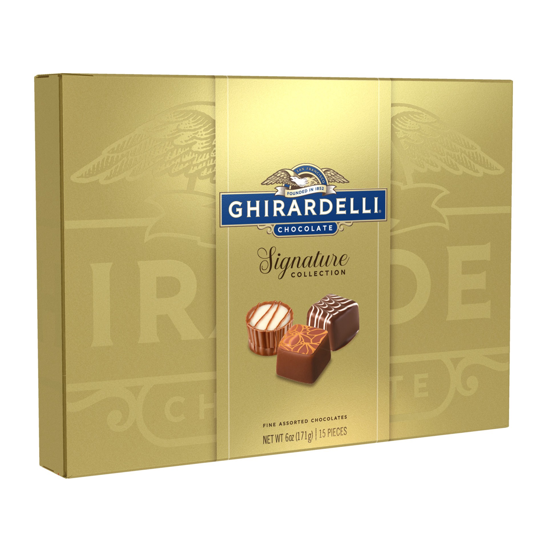 slide 1 of 1, GHIRARDELLI Signature Collection Fine Assorted Chocolates Gift Box, 6 oz, 15 ct