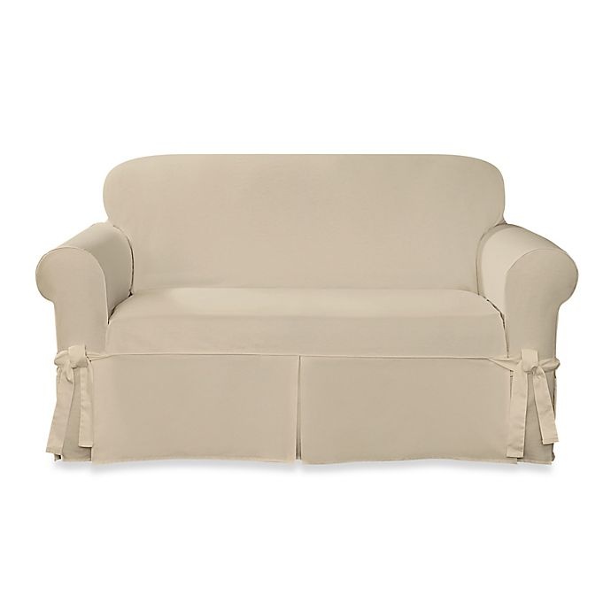 slide 1 of 1, SureFit Home Decor Designer Twill Loveseat Slipcover - Natural, 1 ct