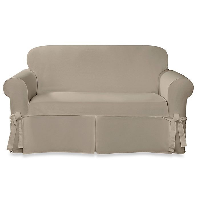 slide 1 of 1, SureFit Home Decor Designer Twill Loveseat Slipcover - Linen, 1 ct