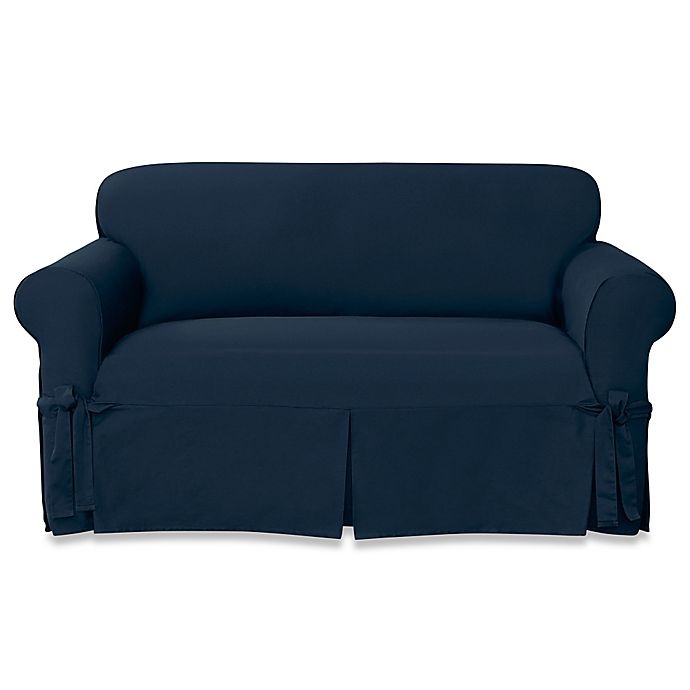 slide 1 of 1, SureFit Home Decor Designer Twill Loveseat Slipcover - Blue, 1 ct