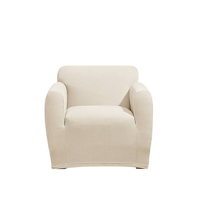 slide 2 of 2, SureFit Home Decor Stretch Morgan Box Cushion Chair Cover - Ivory, 1 ct
