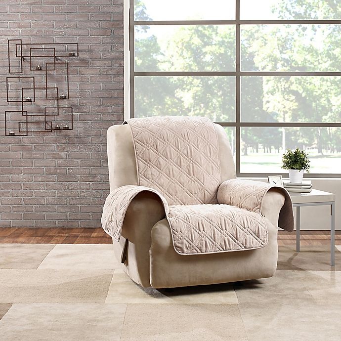 slide 2 of 2, SureFit Home Decor Quilted Pet Recliner Cover - Taupe, 1 ct