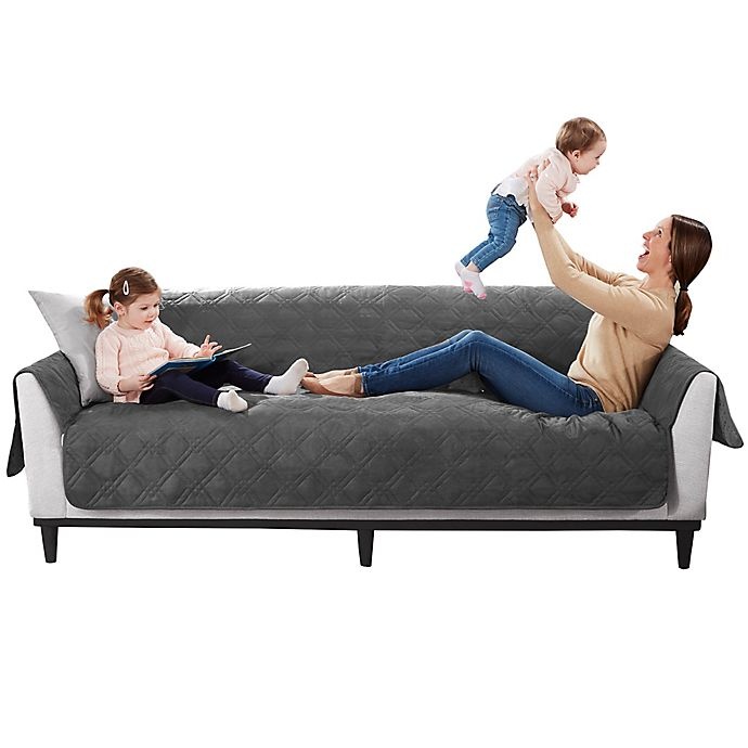 slide 2 of 2, SureFit Home Decor Sofa Recliner Furniture Protector - Grey, 1 ct