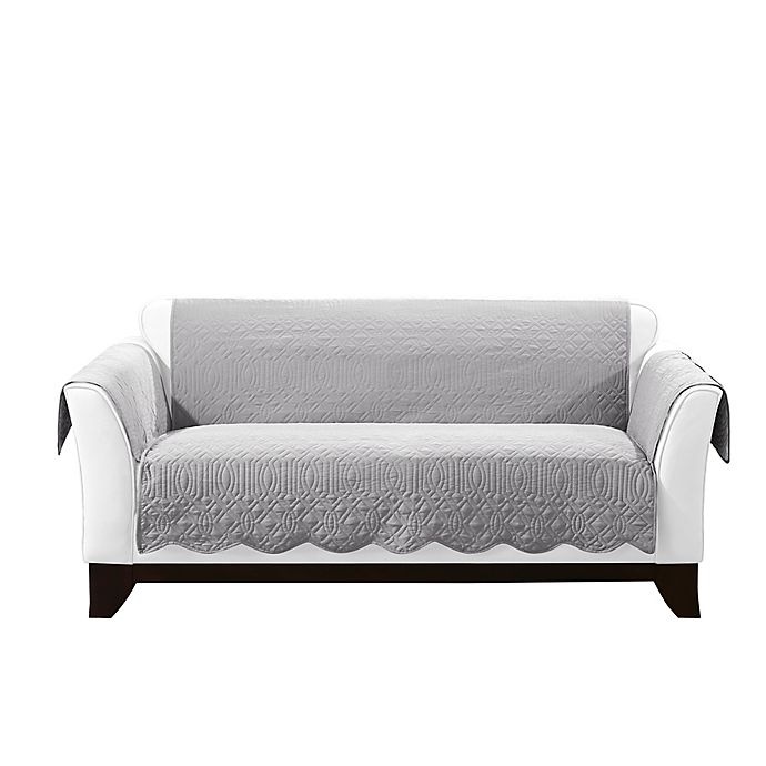 slide 2 of 2, SureFit Home Decor Microtouch Reversible Loveseat Protector - Grey, 1 ct