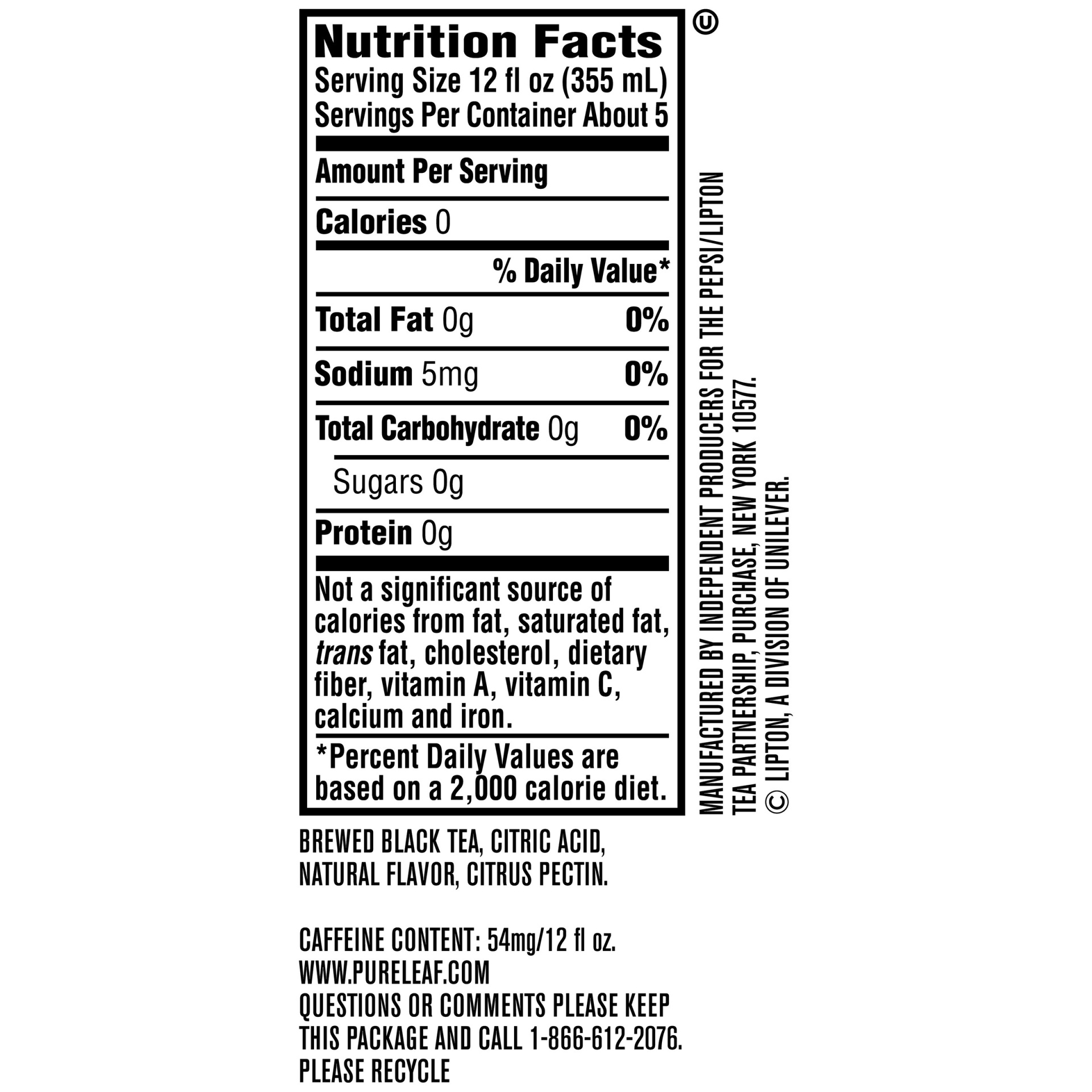 slide 3 of 3, Pure Leaf Unsweetened Tea With Lemon, 64 fl oz