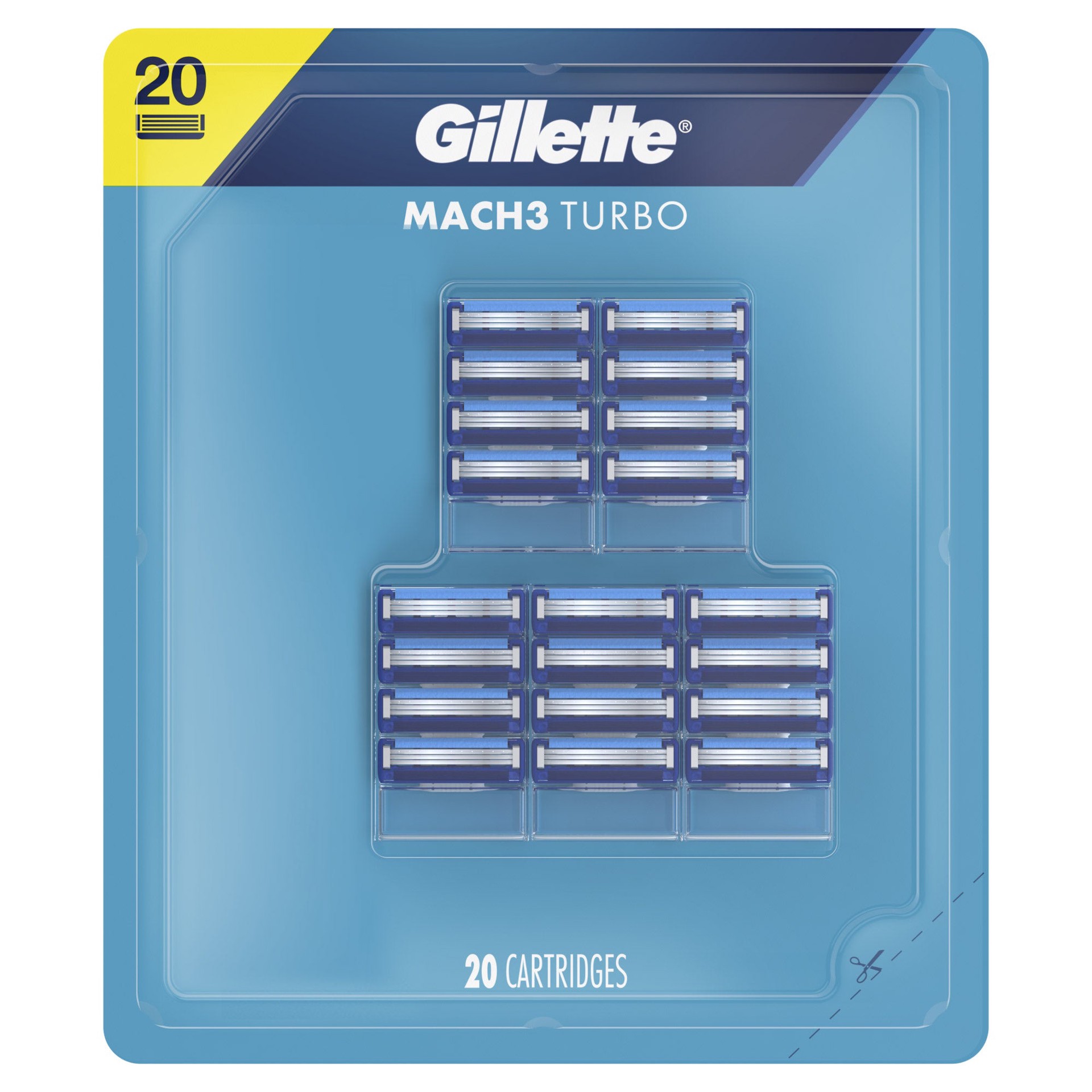 slide 1 of 1, Gillette Mach3 Advanced Cartridge Refills, 20 count, 